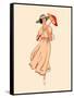 Art Nouveau Spring Fashion Girl with Umbrella-sahuad-Framed Stretched Canvas