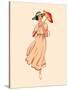 Art Nouveau Spring Fashion Girl with Umbrella-sahuad-Stretched Canvas