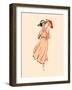 Art Nouveau Spring Fashion Girl with Umbrella-sahuad-Framed Art Print