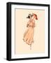 Art Nouveau Spring Fashion Girl with Umbrella-sahuad-Framed Art Print