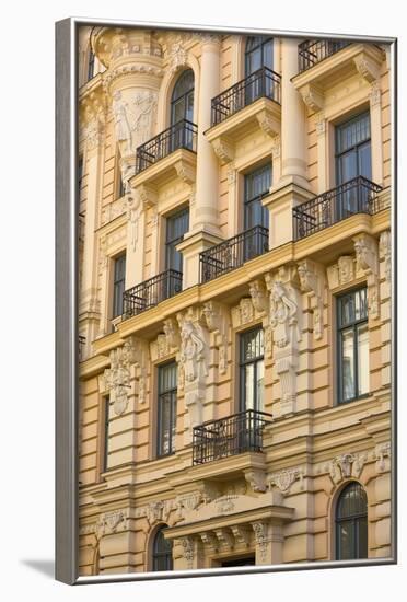 Art Nouveau Style Architecture (Jugendstil) Designed by Mikhail Eisenstein, Riga, Latvia, Europe-Doug Pearson-Framed Photographic Print