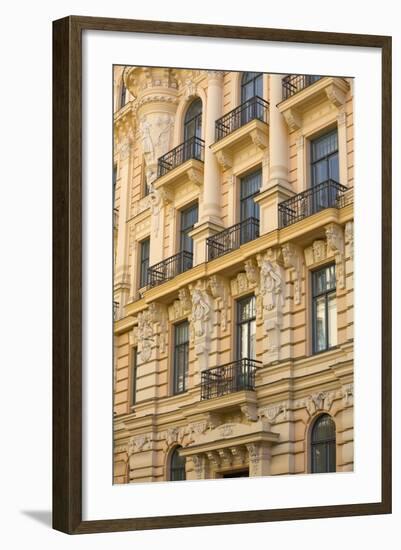 Art Nouveau Style Architecture (Jugendstil) Designed by Mikhail Eisenstein, Riga, Latvia, Europe-Doug Pearson-Framed Photographic Print