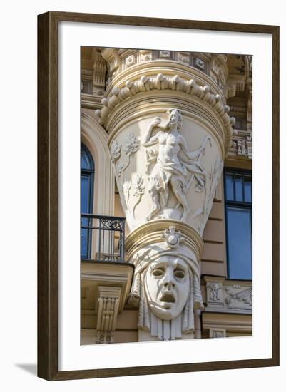 Art Nouveau Style Architecture Locally known as Jugendstil, Riga, Latvia, Europe-Michael Nolan-Framed Photographic Print