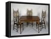 Art Nouveau Style Dining Room Table and Chairs, 1902-Carlo Zen-Framed Stretched Canvas