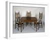 Art Nouveau Style Dining Room Table and Chairs, 1902-Carlo Zen-Framed Giclee Print