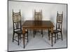 Art Nouveau Style Dining Room Table and Chairs, 1902-Carlo Zen-Mounted Giclee Print