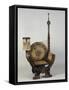 Art Nouveau Style Throne Chair with Asymmetrical Decoration-Carlo Bugatti-Framed Stretched Canvas