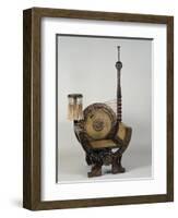 Art Nouveau Style Throne Chair with Asymmetrical Decoration-Carlo Bugatti-Framed Giclee Print