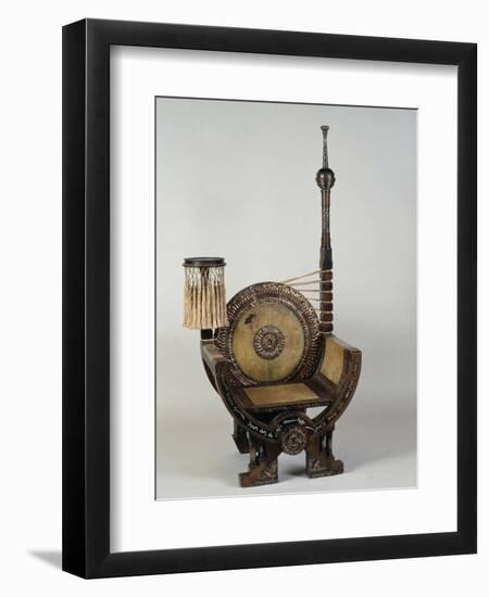 Art Nouveau Style Throne Chair with Asymmetrical Decoration-Carlo Bugatti-Framed Giclee Print