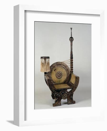 Art Nouveau Style Throne Chair with Asymmetrical Decoration-Carlo Bugatti-Framed Giclee Print