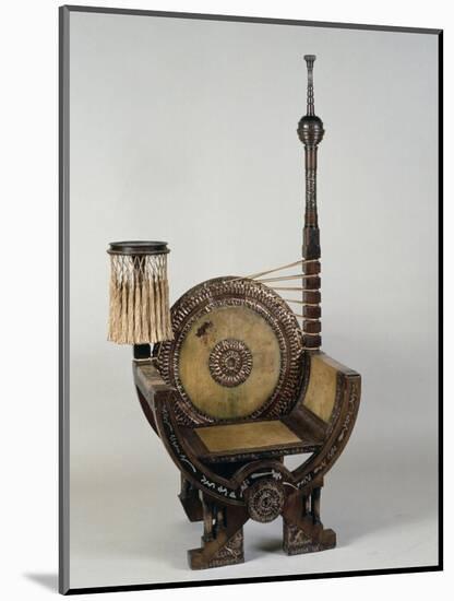 Art Nouveau Style Throne Chair with Asymmetrical Decoration-Carlo Bugatti-Mounted Giclee Print