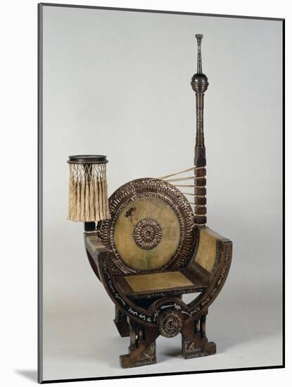 Art Nouveau Style Throne Chair with Asymmetrical Decoration-Carlo Bugatti-Mounted Giclee Print