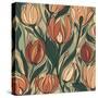 Art Nouveau Tulips-Sasha-Stretched Canvas