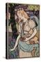 Art Nouveau Woman with Irises-null-Stretched Canvas