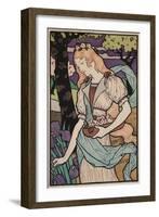 Art Nouveau Woman with Irises-null-Framed Art Print