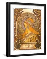 Art Nouveau Zodiac Woman-null-Framed Art Print