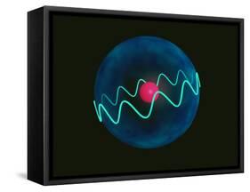 Art of Hydrogen Atom with Electron In Orbital-Laguna Design-Framed Stretched Canvas