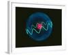 Art of Hydrogen Atom with Electron In Orbital-Laguna Design-Framed Photographic Print