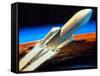Art of Launch of Ariane 5 Rocket-David Ducros-Framed Stretched Canvas