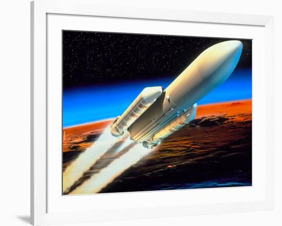 Art of Launch of Ariane 5 Rocket-David Ducros-Framed Photographic Print