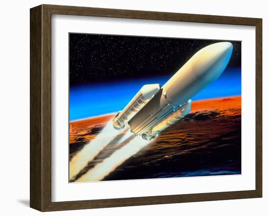 Art of Launch of Ariane 5 Rocket-David Ducros-Framed Photographic Print