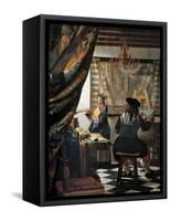 Art of Painting-Johannes Vermeer-Framed Stretched Canvas