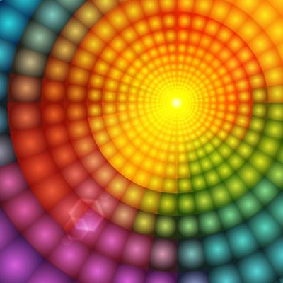 Abstract Colorful Shining Circle Tunnel Background