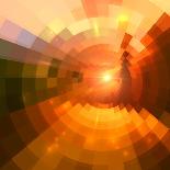 Abstract Red Shining Circle Tunnel Background-art_of_sun-Art Print