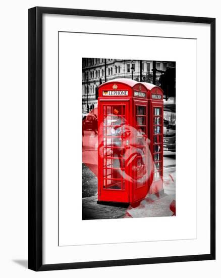 Art Print Series - London Calling - Phone Booths - UK Red Phone - London - England-Philippe Hugonnard-Framed Art Print