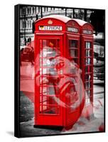 Art Print Series - London Calling - Phone Booths - UK Red Phone - London - UK - England-Philippe Hugonnard-Framed Stretched Canvas