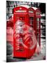Art Print Series - London Calling - Phone Booths - UK Red Phone - London - UK - England-Philippe Hugonnard-Mounted Premium Photographic Print