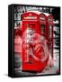 Art Print Series - London Calling - Phone Booths - UK Red Phone - London - UK - England-Philippe Hugonnard-Framed Stretched Canvas