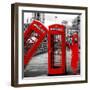 Art Print Series - Red Telephone Booths - London - UK - England - United Kingdom - Europe-Philippe Hugonnard-Framed Photographic Print