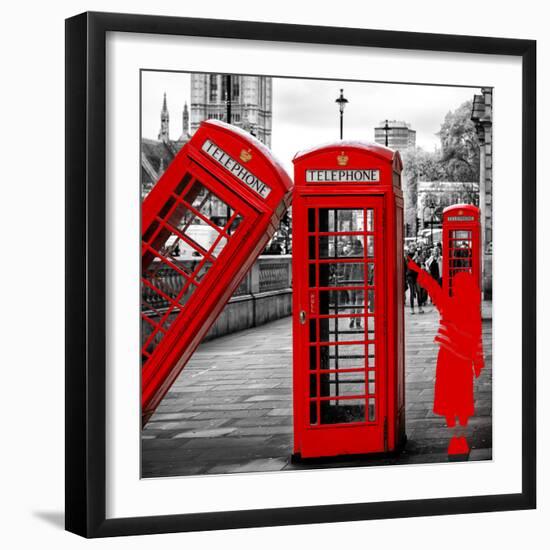 Art Print Series - Red Telephone Booths - London - UK - England - United Kingdom - Europe-Philippe Hugonnard-Framed Photographic Print