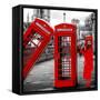 Art Print Series - Red Telephone Booths - London - UK - England - United Kingdom - Europe-Philippe Hugonnard-Framed Stretched Canvas