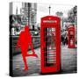 Art Print Series - Red Telephone Booths - London - UK - England - United Kingdom - Europe-Philippe Hugonnard-Stretched Canvas