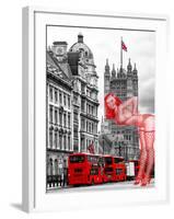 Art Print Series - The House of Parliament and Red Bus London - UK - England - United Kingdom-Philippe Hugonnard-Framed Photographic Print