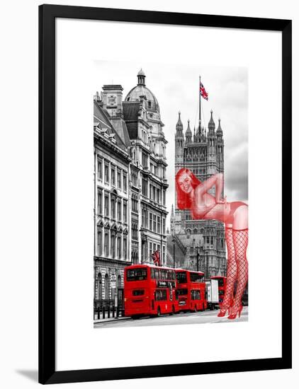 Art Print Series - The House of Parliament and Red Bus London - UK - England - United Kingdom-Philippe Hugonnard-Framed Art Print