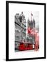 Art Print Series - The House of Parliament and Red Bus London - UK - England - United Kingdom-Philippe Hugonnard-Framed Art Print
