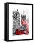 Art Print Series - The House of Parliament and Red Bus London - UK - England - United Kingdom-Philippe Hugonnard-Framed Stretched Canvas