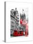 Art Print Series - The House of Parliament and Red Bus London - UK - England - United Kingdom-Philippe Hugonnard-Stretched Canvas