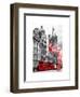 Art Print Series - The House of Parliament and Red Bus London - UK - England - United Kingdom-Philippe Hugonnard-Framed Art Print