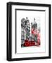 Art Print Series - The House of Parliament and Red Bus London - UK - England - United Kingdom-Philippe Hugonnard-Framed Art Print