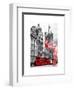 Art Print Series - The House of Parliament and Red Bus London - UK - England - United Kingdom-Philippe Hugonnard-Framed Art Print