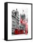 Art Print Series - The House of Parliament and Red Bus London - UK - England - United Kingdom-Philippe Hugonnard-Framed Stretched Canvas