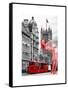 Art Print Series - The House of Parliament and Red Bus London - UK - England - United Kingdom-Philippe Hugonnard-Framed Stretched Canvas