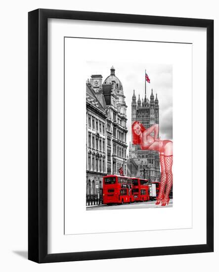 Art Print Series - The House of Parliament and Red Bus London - UK - England - United Kingdom-Philippe Hugonnard-Framed Art Print