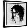 Art Sketched Beautiful Girl Face In Profile And Eyeglass In Black Graphic On White Background-Irina QQQ-Framed Premium Giclee Print