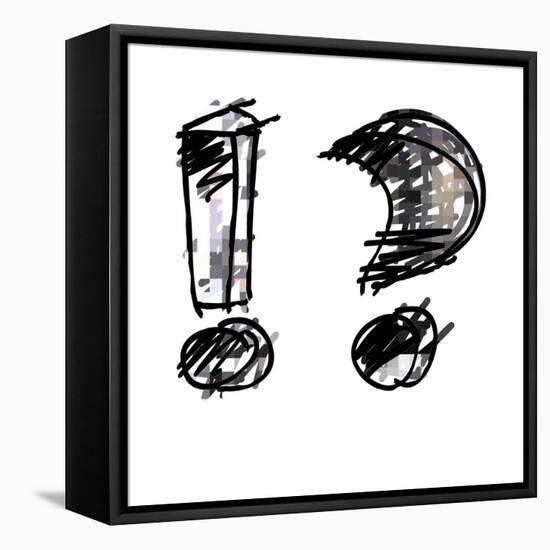 Art Sketching Set Of Alphabet On White Background 3D-Irina QQQ-Framed Stretched Canvas