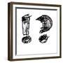 Art Sketching Set Of Alphabet On White Background 3D-Irina QQQ-Framed Premium Giclee Print